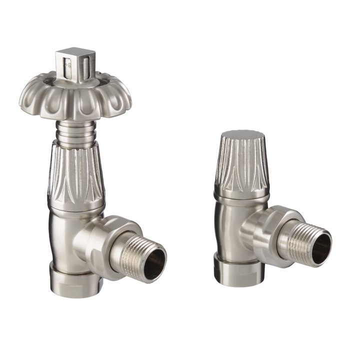 Bentley Satin Nickel Gothic Thermostatic Radiator Valve Set (CDC-BENTGOTH-SATNI)