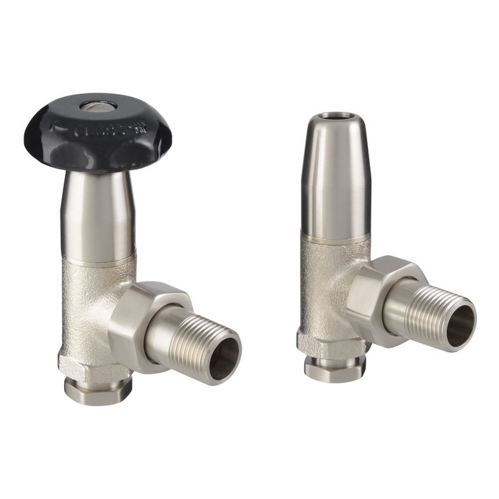 Traditional School Satin Nickel Manual Radiator Valve Set (CDC-TRADSCH-SATNI)